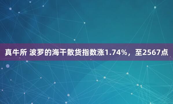 真牛所 波罗的海干散货指数涨1.74%，至2567点